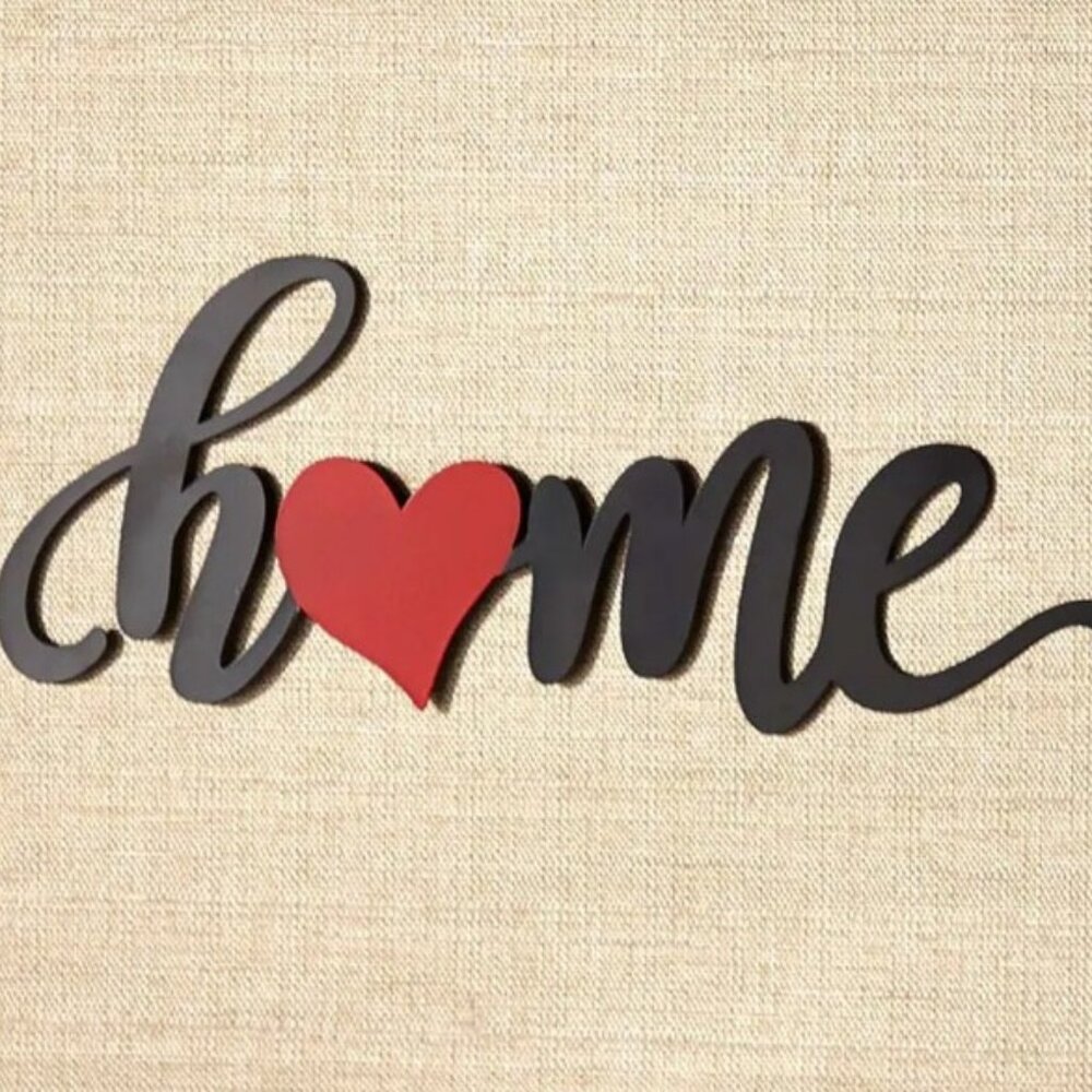 "Home" Metal Wall Word Sign